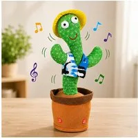 Haushalt International Dekofigur Sprechender Kaktus Spielfigur Spielzeug Gelber Hut (Stück, 1 St., Packung), 33x11cm, Tanzend, Singend, Sprechfunktion