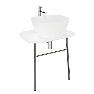 VitrA Plural Waschtischunterbau flach wandgebunden Höhe 66 cm Weiß Hochglanz,62560 62560
