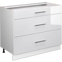 Vicco Unterschrank Fame-Line, Weiß Hochglanz/Weiß, 100 cm ohne Arbeitsplatte (1-St)
