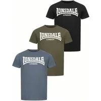Lonsdale T-Shirt Hinstock Herren T-Shirt normale Passform 3er pack