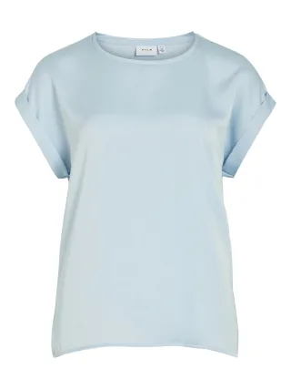 VILA - VIELLETTE S/S SATIN TOP - NOOS - Gr. - 34