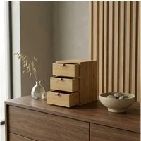 BOXIMO Organizer Bambus-Organizer NILA mit 3 Schubladen, 21 cm
