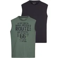 Man's World Muscleshirt (2er-Pack) ärmellos, bedruckt, Rundhalsausschnitt, aus 100% Baumwolle