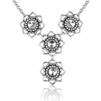 LUISIA® Kette mit Anhänger Halskette "Leandra" mit Herzblüten mit Swarovski® Elements (inkl. Schmuckbox)