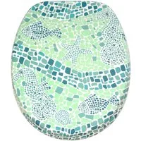 Sanilo WC-Sitz Mosaic World Green, mit Absenkautomatik, hochwertig & modern, universell, leichte Montage