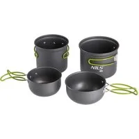 NILS CAMP Topf-Set Camping Geschirrset Töpfe Pfannen Kochgeschirrset fürs Outdoorkochen, (Set, 4tlg), Platzsparend und leicht