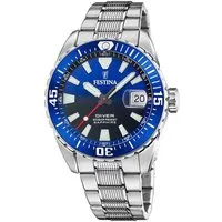 Festina Taucheruhr The Originals/Diver F20669/1, Armbanduhr,Quarzuhr,Herrenuhr,bis 20 bar wasserdicht, Edelstahlarmband