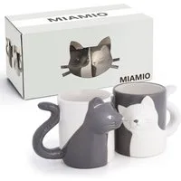 MiaMio Tasse 3D-Katzen, 350 ml, 2-tlg., Keramik