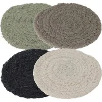 Koopman Getränkeuntersetzer Tassenuntersetzer Untersetzer Glasuntersetzer, Set, 4-tlg., 4tlg, Baumwolle, Ø 10 cm, Farbmix, Tischdeko