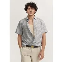 bugatti Kurzarmhemd elegant mit Allover-Muster