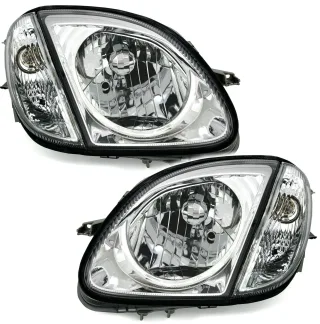 Scheinwerfer Klarglas Chrom LINKS + RECHTS + Frontblinker für Mercedes SLK R170 ab 4/96-