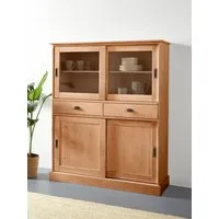 OTTO home Highboard Schröder, Vitrine aus massivem Kiefernholz, Breite 114 cm