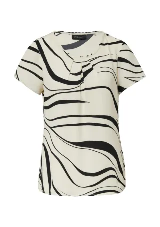s.Oliver BLACK LABEL - Kurzarm-Crêpebluse beige - Gr. - 36