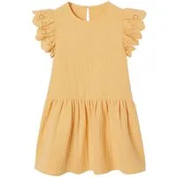 vertbaudet Minikleid Musselinkleid mit Stickereien Mädchen