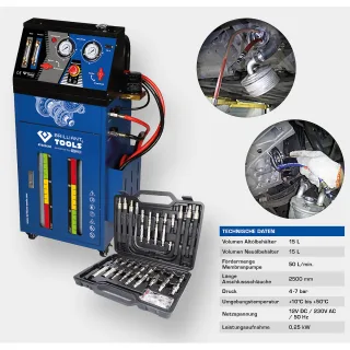 Brilliant Tools Getriebespülgerät für Automatikgetriebe inklusive 35-tlg Adapter-Satz - BT626050