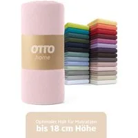 OTTO home Spannbettlaken PHYSALIS in BASIC und PREMIUM Qualität, 100% Baumwolle, Jersey (110 g/m), Gummizug: rundum, (1 Stück), für Matratzen bis 18 cm Höhe, Bettlaken, Spannbetttuch, pflegeleicht