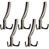 SO-TECH® Garderobenhaken JASMIN, Lochabstand 32 mm (5 St), groß (H x B x T: 143 x 76 x 67 mm), Chrom dunkel