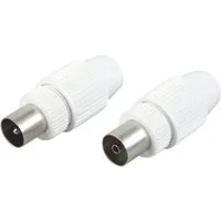 Schwaiger Schwaiger Koaxial Stecker Set KST1121 532 weiß, 1x Strom-Adapterkabel
