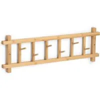 Zeller Present Garderobenleiste Wandgarderobe, Bambus, hochwertiges Material, 6 Haken