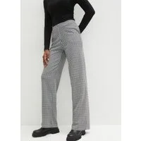 bonprix Stretch-Hose Stretch-Material, mit Hahnentrittmuster, Loose Fit Passform