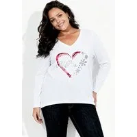 Angel of Style Longshirt T-Shirt Weihnachtsherz