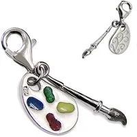 schmuck23 Charm-Einhänger Charm Anhänger Pinsel Farbe 925 Silber Kettenanhänger (1-tlg), Für Armband, Halskette oder Schlüsselanhänger