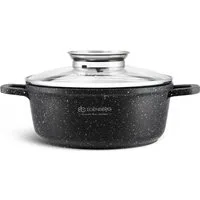 Edenberg Kochtopf Topf 2.3L, 3.3L oder 5.6L Suppentopf Kompotttopf Steinbeschichtung, Keramik, Aluminiumguss (Im Angebot vier großartige Töpfe zur Auswahl mit einem Fassungsvermögen von 2,3L, 3,3L, 4,5L oder 5.6L, 2-tlg., Eine ideale Geschenkidee)