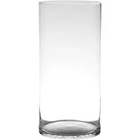 Hakbijl Glass Tischvase Hohe Zylinder Glasvase Luna H40 D18.5 Transparent Deko (1 St)