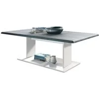 Vladon Couchtisch Mono (Wohnzimmertisch, mit Ablageboden), Weiß matt/Avola-Anthrazit (120 x 40 x 70)