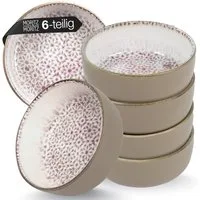Moritz & Moritz Müslischüssel ALHAMBRA Müslibowls Mousse, Steinzeug, (Set, 6-tlg), Hochwertiges Steinzeug, Spülmaschinengeeignet