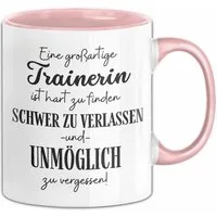 Trendation Tasse Trainerin Abschied Geschenk Tasse Abschiedsgeschenk für Trainerin Hart