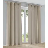 Kutti Vorhang Kessy (1 St), Ösen, halbtransparent, Eleganter Uni-Vorhang mit dekorativer Biesenblende