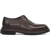 Celal Gültekin Plateau Profilsohle Blockabsatz Mokassin-Naht Herren Schnürschuh Narbenleder, Echtleder-Futter & Decksohle, Braun, 41