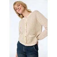 Himalaya Clothing Cardigan Strickjacke Damen aus Bio-Baumwolle - Baumwolljacke in modernem Design Feinstrickcardigan mit feinem geometrischem Muster