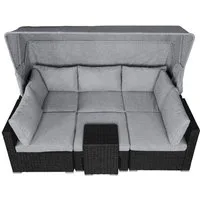 BRAST Sonneninsel Lounge Set 2-6 Personen 30 LEDs + Kissen, 230cm viele Farben, Outdoor Gartenmöbel Loungemöbel Sitzgruppe Garnitur