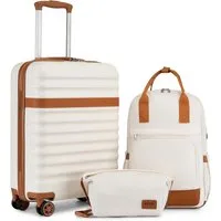 KONO Handgepäck-Trolley Koffer Set Enthält 1 Reiserucksack und 1 Kulturbeutel