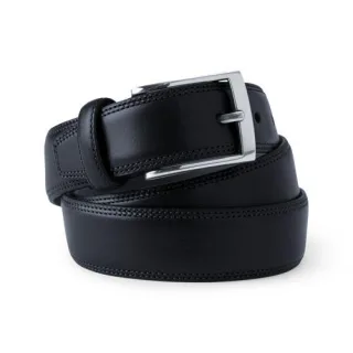 Klassischer Gürtel aus Handschuh-Leder für Herren, Herren, size: regular, Schwarz, Leder/Messing, by Lands' End