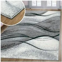 OTTO home Teppich Tritom, rechteckig, Höhe: 9 mm, mit besonders weichem Flor, Kurzflor, modernes Wellen Muster