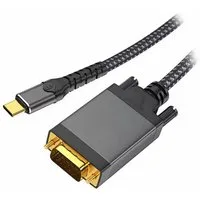 Bolwins L58 USB-C auf VGA Kabel Adapter TV Projektor Monitor USB 3.1 Typ C, 2m Computer-Kabel, USB Typ-C Stecker, VGA Stecker (200 cm), stabile Signalübertragung, Plug & Play, 1080p Full HD