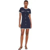 LIPSY Strickkleid Lipsy Minikleid mit Strickstruktur + Randstreifen (1-tlg)