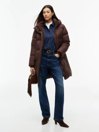 DOWN MODERN COAT Deep Brown - Gr. - S