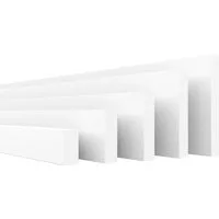 HEXIMO Stuckleiste, 30.6 Meter / 18 Leisten, Flachleisten, XPS Styropor Trockenbau Flachleisten für Wand Deckenabschlussleiste Styropordeckenleisten (30.6 Meter HFL 4)