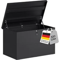 STEELSØN Auflagenbox Icarus aus Metall, abschließbar (Dunkelgrau, 320L), Gartenbox wetterfest, 105x65x63 cm, auch für 520L verfügbar