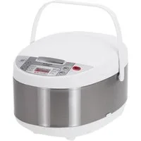 Adler Multikocher, 6 Programme, 700W, Reiskocher, Dampfgarer, Schongarer, weiß, silber