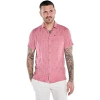emilio adani Kurzarmhemd Herren Kurzarm-Hemd mit Jaquard-Musterung, Rosa