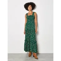 Apricot Maxikleid mit Rüschen