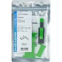 ESSENTIAL CF Port Lock (CF04) + Lock Key Mini (U04), Einsteckschloss Farbcode Grün, 4 Stück + 1 Schlüssel
