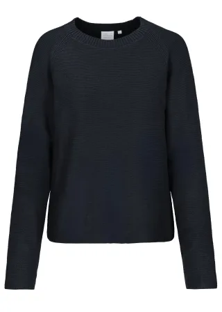 THE FASHION PEOPLE - NOS Pullover reverse knit 663 night blue - Gr. - S