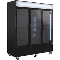 GastroHero Getränkekühlschrank Getränkekühlschrank 1500 mit Klapptüren, schwarz, LED, Leuchtaufsa GKS-1500KT, 213.5 cm hoch, 171 cm breit
