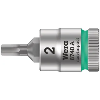 Wera 8740 A Zyklop Bitnuss mit 1/4"-Antrieb, für Innensechskantschrauben, metrisch Türkis - 05003330001